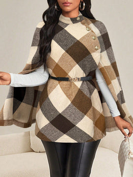 Lady abrigo de mujer de manga larga con cuello alto, botones dorados, estilo elegante para ocasiones casuales, de fiesta, boda, de oficina, en otono e invierno, en colores negro, blanco y gris, talla grande, nuevo.