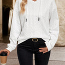 Lune sudadera con capucha de manga larga y hombros caidos para mujer, estampado floral minimalista y holgado, otono
