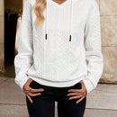 Lune sudadera con capucha de manga larga y hombros caidos para mujer, estampado floral minimalista y holgado, otono