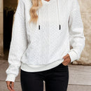 Lune sudadera con capucha de manga larga y hombros caidos para mujer, estampado floral minimalista y holgado, otono