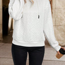 Lune sudadera con capucha de manga larga y hombros caidos para mujer, estampado floral minimalista y holgado, otono
