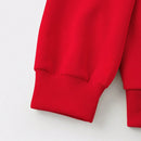 Ezwear sudadera con capucha de ajuste holgado y gruesa con estampado minimalista "feliz ano nuevo" de color rojo casual para mujer