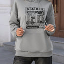 Essnce sudadera casual con capucha, de manga larga, con estampado de letra, hombros caidos y cordon, para otono/invierno, para mujer