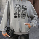 Essnce sudadera casual con capucha, de manga larga, con estampado de letra, hombros caidos y cordon, para otono/invierno, para mujer