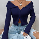 Ezwear chaqueta tipo cardigan de ajuste cenido con hombros descubiertos y cremallera