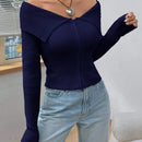 Ezwear chaqueta tipo cardigan de ajuste cenido con hombros descubiertos y cremallera
