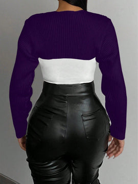 Foxxy cardigan de punto casual de unicolor con escote en v y manga larga para mujer, otono/invierno