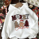 Ezwear sudadera holgada informal con capucha y estampado de arbol de navidad simple, adecuada para otono/invierno para mujeres