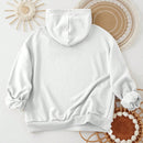 Ezwear sudadera con capucha de ajuste holgado y gruesa con estampado minimalista "feliz ano nuevo" de color rojo casual para mujer