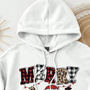 Ezwear sudadera con capucha de ajuste holgado y gruesa con estampado minimalista "feliz ano nuevo" de color rojo casual para mujer