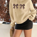 Attitoon sudadera holgada de manga larga con capucha, estampado de estilo minimalista de leopardo, para mujer, de otono/invierno