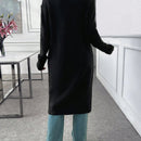 Cardigan casual de color liso de largo medio, otono/invierno
