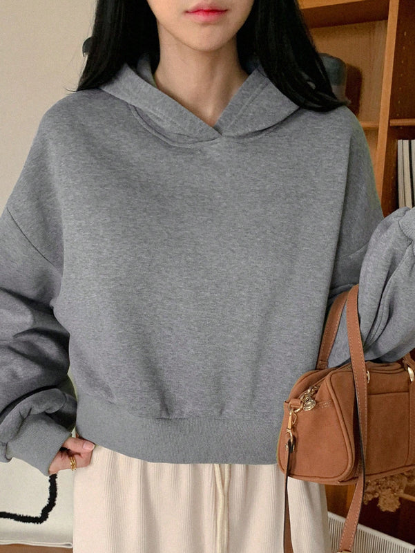 Dazy sudadera casual de cuello redondo clasica de felpa para mujer