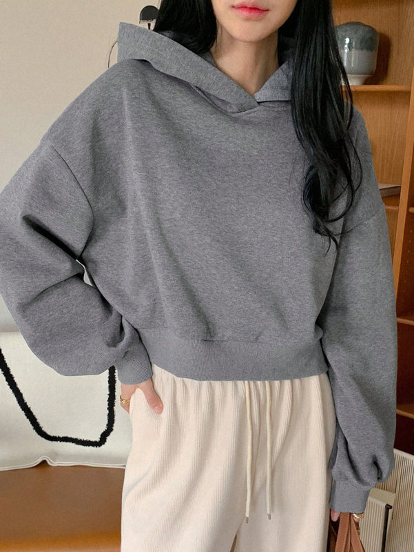 Dazy sudadera casual de cuello redondo clasica de felpa para mujer