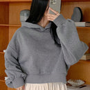 Dazy sudadera casual de cuello redondo clasica de felpa para mujer