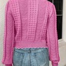 Franclia cardigan casual de mujer con borde de concha de color contrastante, para otono