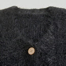 Cardigan de manga larga con botones con estampado de grano de madera y cuello en v, unicolor, informal, calido y elegante, para otono/invierno