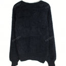 Cardigan de manga larga con botones con estampado de grano de madera y cuello en v, unicolor, informal, calido y elegante, para otono/invierno
