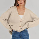 Outball sueter de cardigan oversize de escote en v para mujer, atuendos de otono, prenda de vestir de moda de punto con botones delanteros, casual y de tendencia