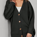 Outball sueter de cardigan oversize de escote en v para mujer, atuendos de otono, prenda de vestir de moda de punto con botones delanteros, casual y de tendencia