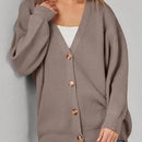 Outball sueter de cardigan oversize de escote en v para mujer, atuendos de otono, prenda de vestir de moda de punto con botones delanteros, casual y de tendencia
