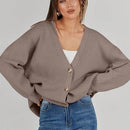 Outball sueter de cardigan oversize de escote en v para mujer, atuendos de otono, prenda de vestir de moda de punto con botones delanteros, casual y de tendencia