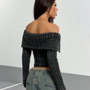 Hypezone cardigan de mujer con cuello vuelto, hombros descubiertos, cremallera y botones, de manga larga para otono/invierno