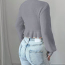 Raffinea blusa casual de manga larga con botones de unicolor, para uso diario