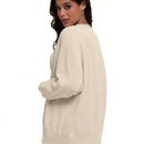 Outball sueter de cardigan con cuello en v oversize para mujer, atuendos de otono, prenda de vestir de moda de punto con botones delanteros, tops casuales y de tendencia