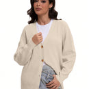 Outball sueter de cardigan con cuello en v oversize para mujer, atuendos de otono, prenda de vestir de moda de punto con botones delanteros, tops casuales y de tendencia