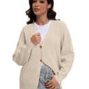 Outball sueter de cardigan con cuello en v oversize para mujer, atuendos de otono, prenda de vestir de moda de punto con botones delanteros, tops casuales y de tendencia