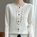 Essnce cardigan suelto y casual de mujer de un solo abotonado, de color liso, manga larga, para otono/invierno
