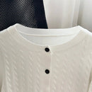 Essnce cardigan suelto y casual de mujer de un solo abotonado, de color liso, manga larga, para otono/invierno