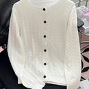 Essnce cardigan suelto y casual de mujer de un solo abotonado, de color liso, manga larga, para otono/invierno
