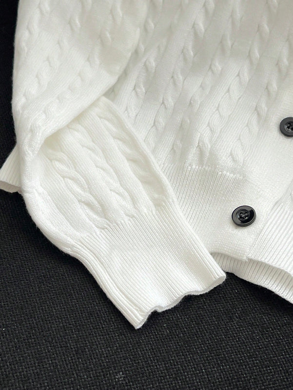 Essnce cardigan suelto y casual de mujer de un solo abotonado, de color liso, manga larga, para otono/invierno