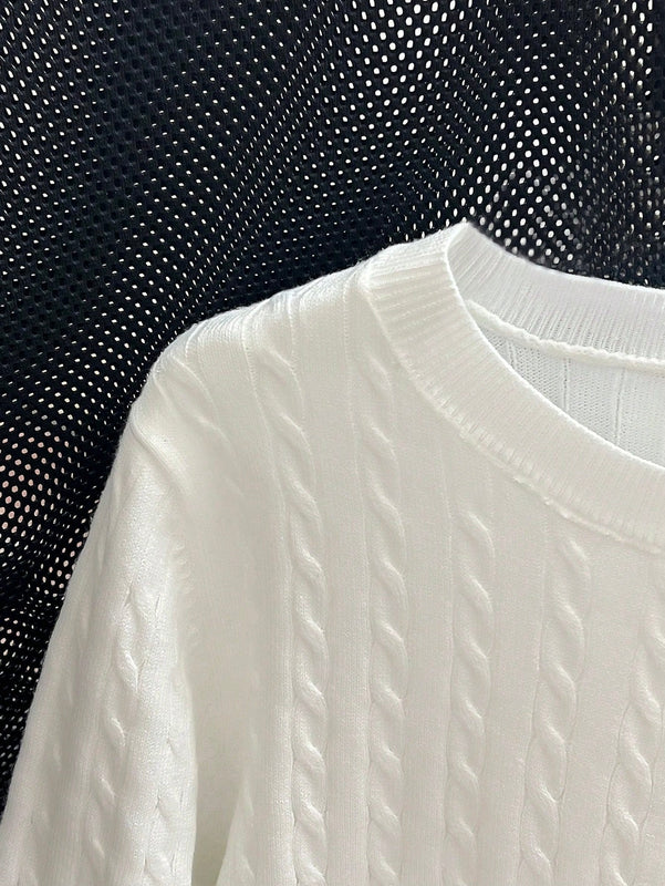 Essnce cardigan suelto y casual de mujer de un solo abotonado, de color liso, manga larga, para otono/invierno