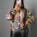 Slayr sudadera de estilo de vacaciones con estampado para mujer