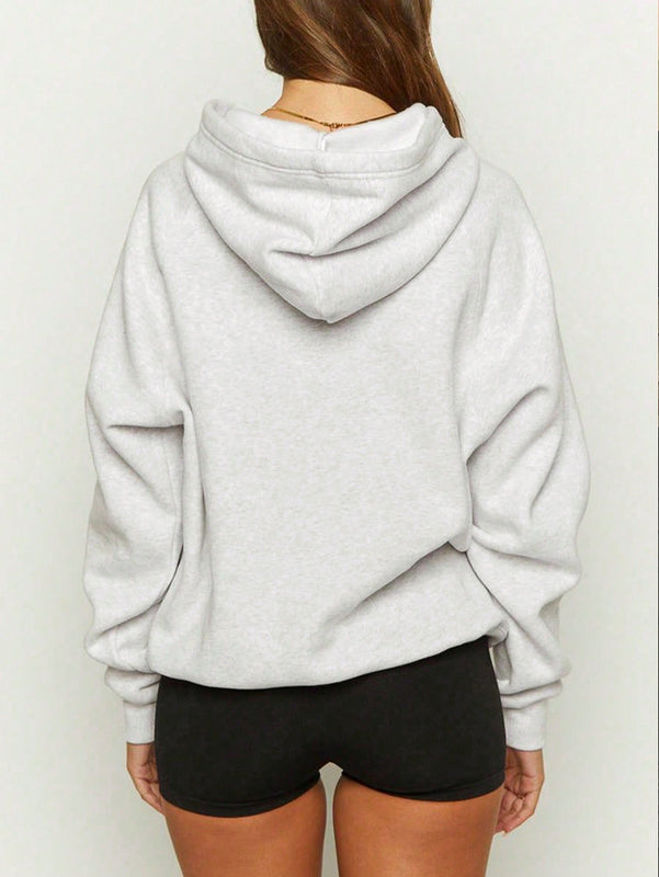 Ezwear sudadera con capucha y bolsillo canguro de hombros caidos