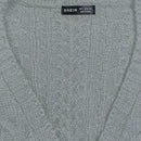 Moosta cardigan informal de manga de globo con nudo delantero de unicolor para otono/invierno