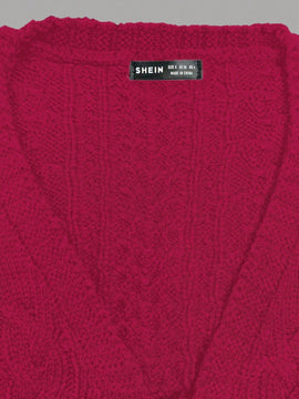 Moosta cardigan informal de manga de globo con nudo delantero de unicolor para otono/invierno
