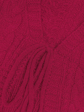 Moosta cardigan informal de manga de globo con nudo delantero de unicolor para otono/invierno