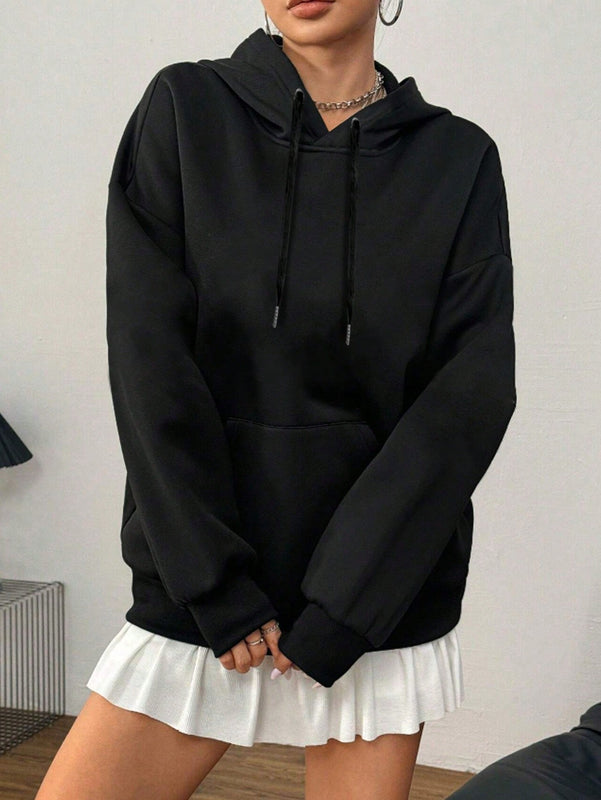 Sudadera unisex elegante, estilo regular, con capucha y cordon, informal, de manga larga