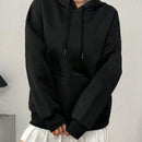 Sudadera unisex elegante, estilo regular, con capucha y cordon, informal, de manga larga