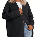 Outball cardigan de punto grande y amplio con botones delanteros abiertos, una prenda de moda para mujer