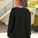 Outball cardigan de punto de gran tamano con abertura frontal y botones para mujer, top de moda de gran tamano