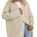 Outball cardigan de punto grande y amplio con botones delanteros abiertos, una prenda de moda para mujer