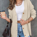 Outball cardigan de punto de gran tamano con abertura frontal y botones para mujer, top de moda de gran tamano