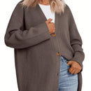 Outball cardigan de punto grande y amplio con botones delanteros abiertos, una prenda de moda para mujer