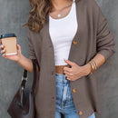 Outball cardigan de punto grande y amplio con botones delanteros abiertos, una prenda de moda para mujer