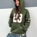 Coolane sudadera con capucha estilo deportivo de mujer con graficos impresos con numeros para otono